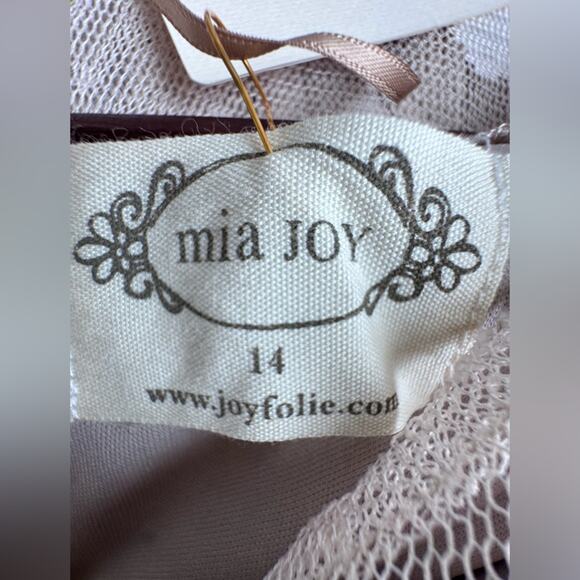 JOYFOLIE Mia Joy Girls Dress Gracie Ecru 14 NEW tiered Sheer Cottagecore Fairy - Picture 3 of 12